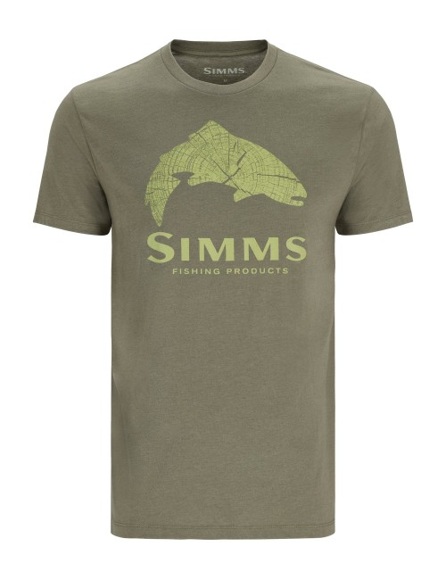 Camiseta Simms Wood Trout Fill Military