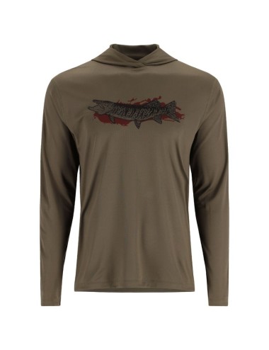Camiseta Simms Solarflex Tech Hoody Artist Series dark stone/Musky