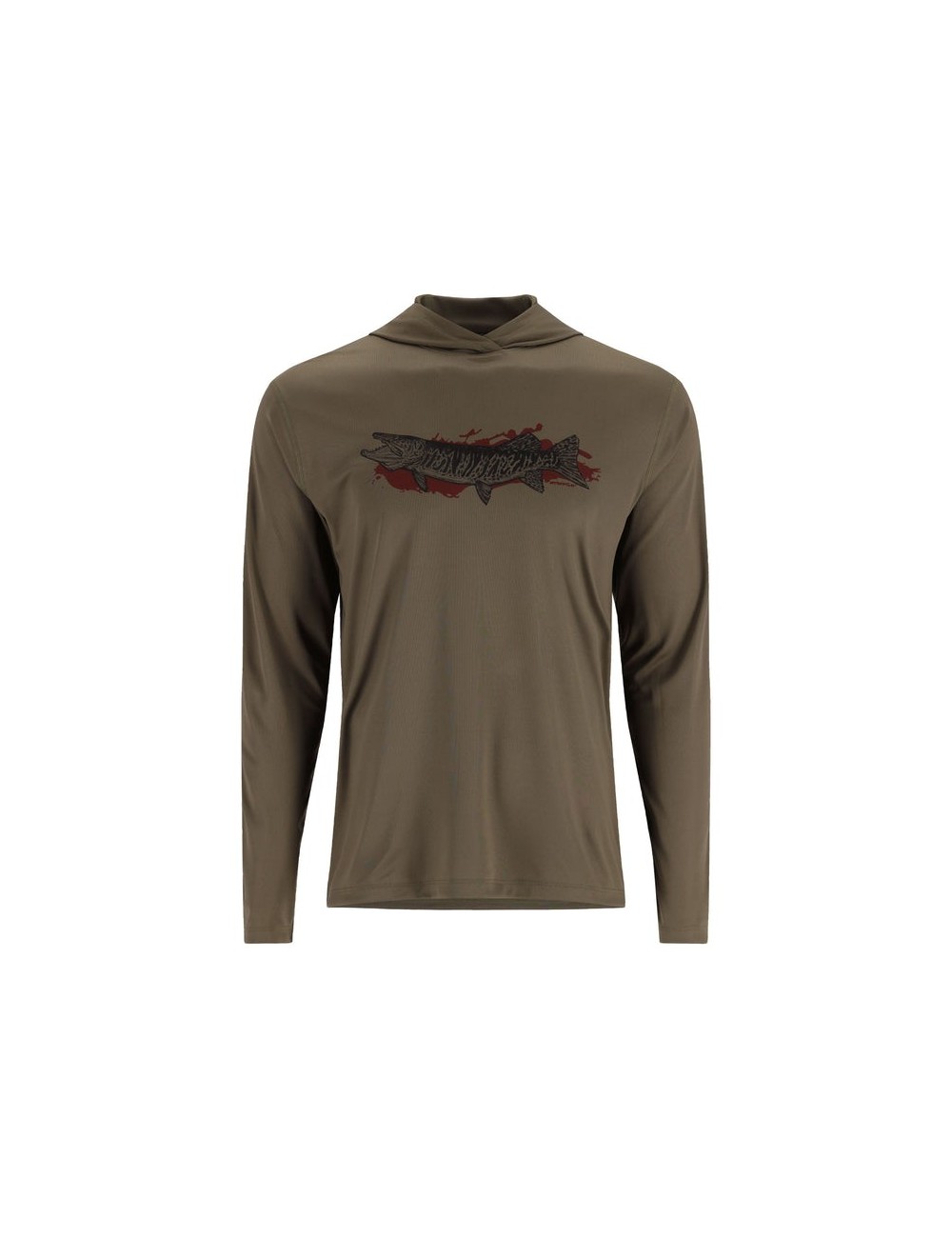 Camiseta Simms Solarflex Tech Hoody Artist Series dark stone/Musky