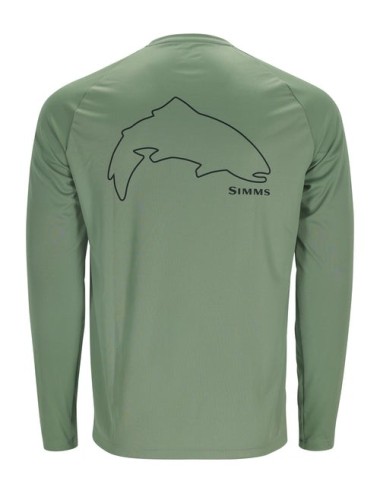 Camiseta Simms Solarflex Tech Tee Artist series Trout Outline/field