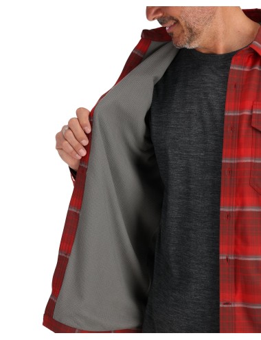 Camisa Simms ColdWeather Shirt Cutty Red Asym Ombre Plaid